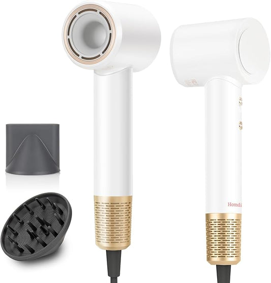 Hair Dryer, Ionic Blow Dryer with Diffuser,High Speed Brushless Low Noise Small Hairdryer, Lightweight/Compact/Mini Design,110V Use for Home/Travel, Suitable for All Hair Types Women, Men