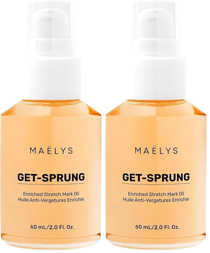 MAËLYS Cosmetics GET-SPRUNG Enriched Stretch Mark Oil - Body Oil for Stretch Marks - Fades Appearance & Reduces Visible Intensity (Pack of 2)