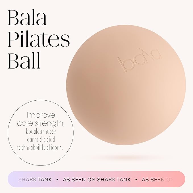 Bala Non-Weighted Exercise Ball - 8" Yoga Ball for Barre, Stretching, Strength & Core Training - Small Pilates Ball Workout Accessory with Mini Pump for Home Gym & Fitness Routines - 100% PVC