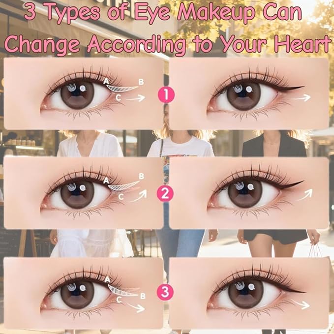 Foldable Eyeliner Stamp, Eye Liner Pen Tool for Beginners, 2026 New One-Piece Eyeliners Stamp Gel Eyeliner Pencil Set for Perfect Wings (Brown)