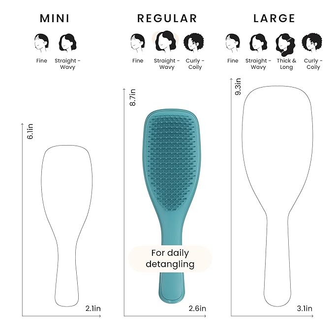 Tangle Teezer Ultimate Detangler Brush for Wet & Dry Hair, Eliminates Knots & Reduces Breakage for All Hair Types, Transformative Teal
