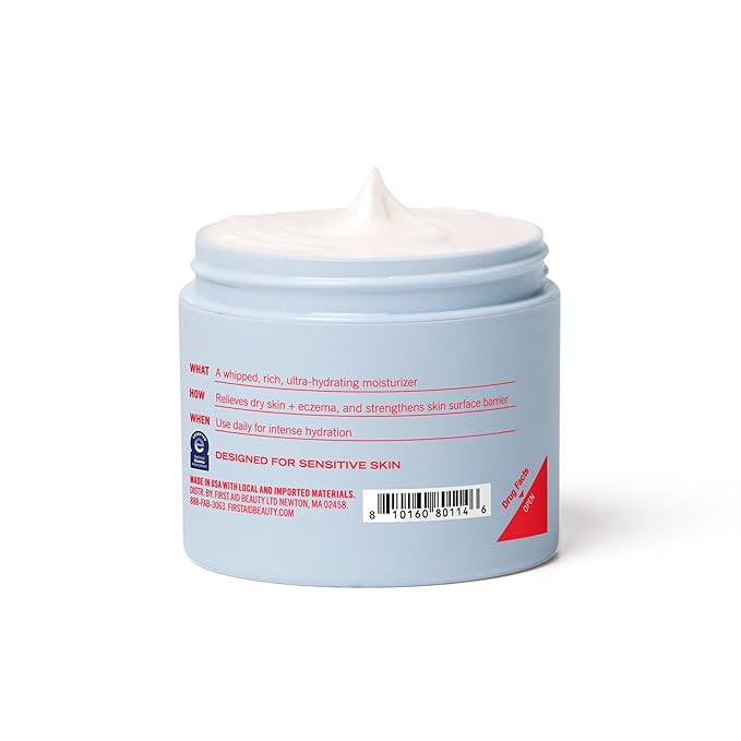 First Aid Beauty - Ultra Repair Cream - Intense Hydration Face & Body Moisturizer - Whipped Colloidal Oatmeal Clinically Proven to Strengthen Skin Barrier in 7 Days - Helps Relieve Eczema, 8 oz