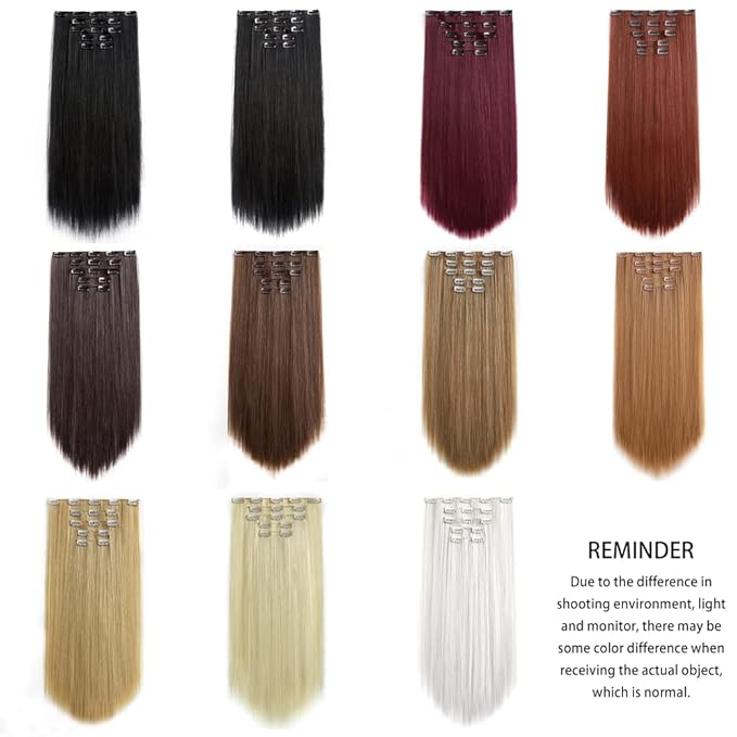 Hair Extensions Auburn Clip in Extension Straight Invisible 22" Long Synthetic Thick Clips on Red Hairpieces for Women 5PCS Black Curly Wavy 18" Cheap Brown Blonde Natural Full Head 5 Oz