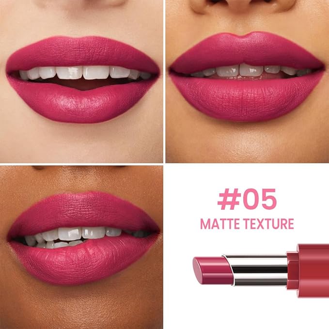 HHLTOH Honey Lipstick Tinted Lip Balm - Matte Tint Cream Lipsticks for All Skin Tones, Hydrating Lip Stain, Can be Buildable Blendable Nourishing Moisturizing Suitable for Women to Every Day Makeup 05