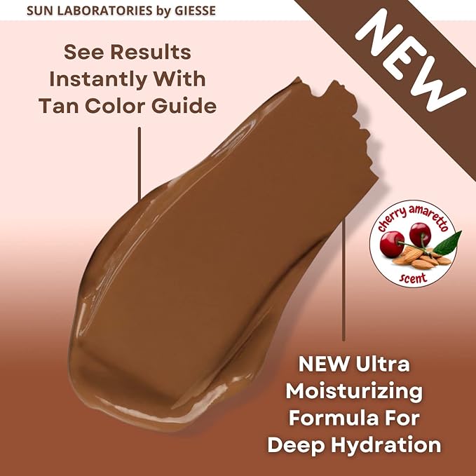 Sun Laboratories By Giesee Dark Sunsation Self Tanning Lotion 8 oz 2 Pack with Tanning Mitt - Organic Self Tanner, Sunless Tanner, Sun Labs Very Dark Tanning Lotion, Self Tanner with Mitt