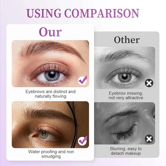 Iron Wand Mascara, Waterproof Metal Wand Mascara - Brushless Design for 3D Curling, Volumizing & Lengthening，Long-Lasting No Clumping EyelashMascara (Black & Brown)