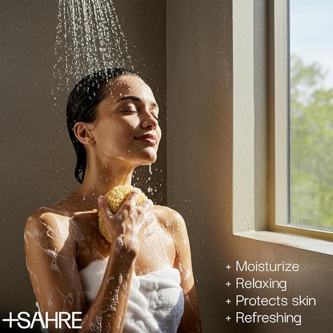 +SAHRE Natural Body Wash – Olive Oil & Avocado | Antioxidant-Rich | Vegan, Paraben-Free | 13.5 fl oz