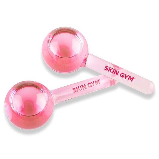 Skin Gym Ice Globe Beauty Balls, Pink Liquid Cryocicles, Cooling Face Roller for Smooth Skin & Enhanced Glow