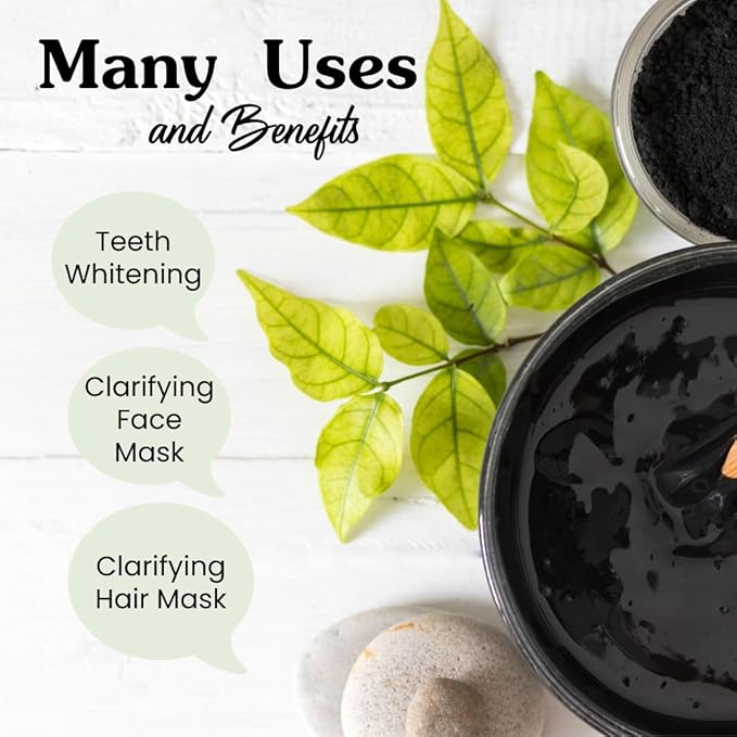 Clearly Glow, Teeth Whitening Activated Coconut Charcoal Powder | Pure, Natural, Food Grade, Non GMO, Made in USA | Whiten Teeth Naturally (3 Months Supply (25g))