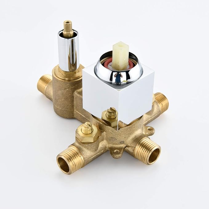 sumerain Tub and Shower Faucet with Waterfall Tub Spout, Anti-scalding Pressure Balance Valve, Chrome Finish