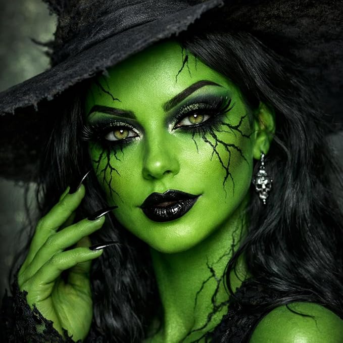 BOBISUKA Green Face Paint Stick, Full Coverage Face Painting for Adults Children – Sweatproof Waterproof Body Paint for Halloween Cosplay SFX