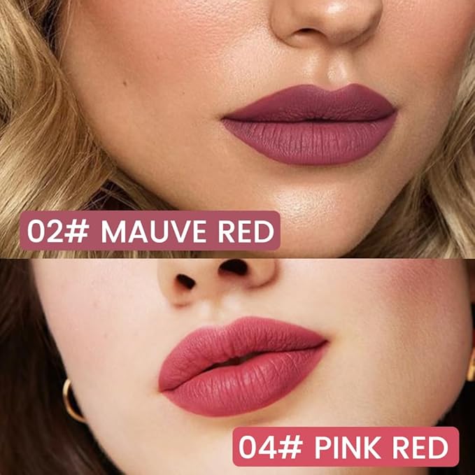 2Pcs Longwear Liquid Lip Liner Stain Marker Pen Set Long Lasting Waterproof, Mauve Pink Red Matte Semi Permanent 24 Hour Lip Liner and Lipstick Combo, Color Stay Lipliner All Day, Lips Stain peel off