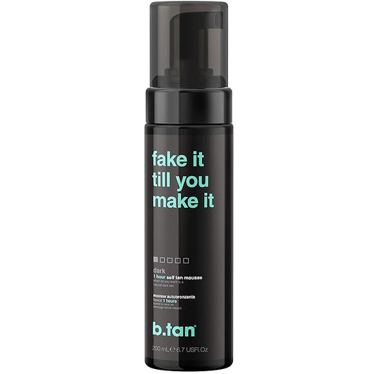 B.TAN Dark Self Tanner Mousse, 1 Hour Sunless Tan, Vegan, Cruelty Free, 6.7 Fl Oz