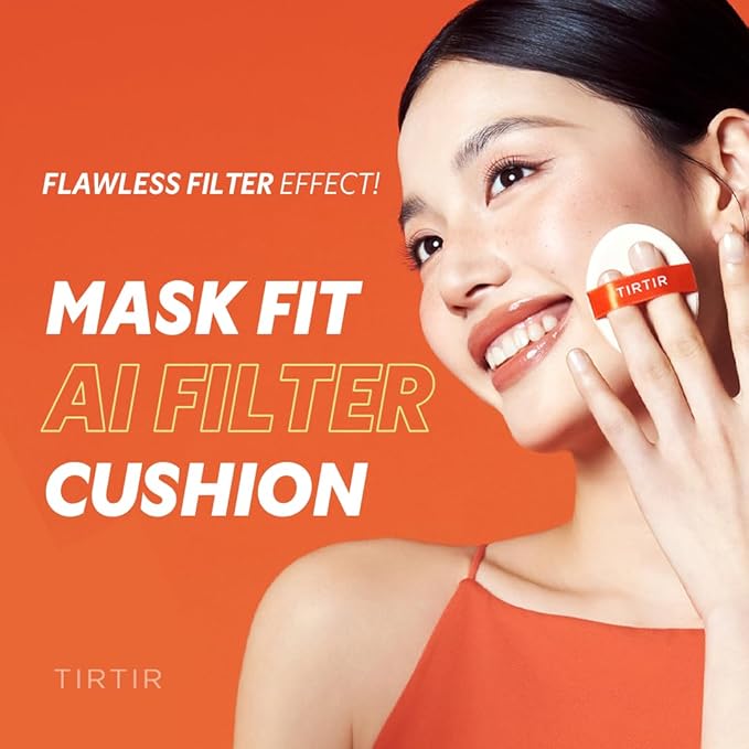 [*Mini Size*] TIRTIR Mask Fit Ai Filter Cushion Foundation | AI-Like Semi-Matte Finish - Up to 72-Hour Medium to Full Coverage Korean BB Cushion Make up Beauty, #39W Caramel, 0.15 Fl Oz