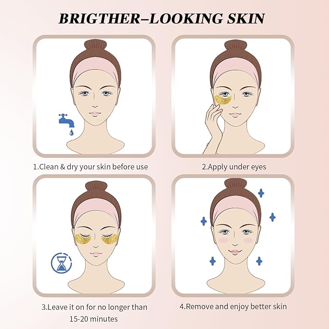 Onespring Under Eye Patches (24 Pairs) - Bridesmaid Gift, Valentine's Day Gift- 24K Gold Under Eye Masks for Dark Circles, Puffy Eyes, Wrinkles - Rejuvenating & Revitalizing Eye Skincare Treatment