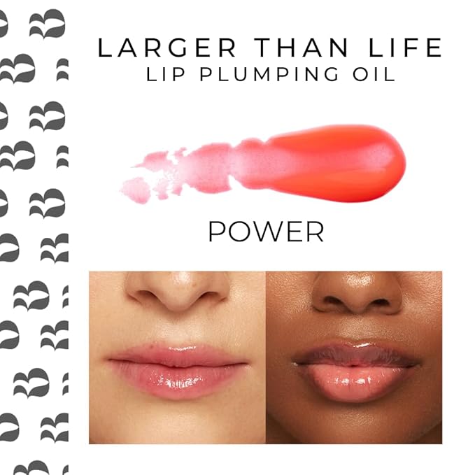 Rinna Beauty Larger Than Life Lip Plumping Oil - Power - Moisturizes & Hydrates Lips - Natural Plumping Over Time - Vegan, Cruelty-Free, & Paraben-Free 0.3 Fl Oz