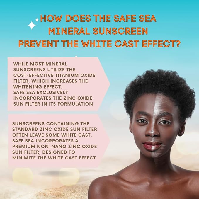 Safe Sea Zinc Oxide Sunscreen SPF30 | Clear Mineral Face And Body Reef Safe Sunscreen Without White Cast | Anti-Jellyfish Sting Protective Lotion | 3.4Oz (100ml) (1 Pack)