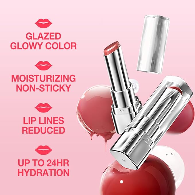 HHLTOH 1Pcs Tinted Lip Balm Moisturizing Lipstick – Watermelon Peach Pink Sheer Hydrating Lip Color for Dry Lips – Nourishing Lip Balm for All Women with a Subtle Natural Scent (S02 Summer)