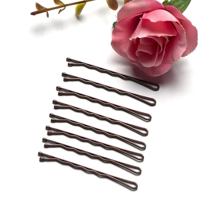MAORULU Hair Bobby Pins Brown with Cute Case, 200 CT Bobby Pins for Buns, Premium Hair Pins for Kids, Girls and Women, Great Hair Pins for Thick Hair and Thin Hair, 2 Inch (Brown)