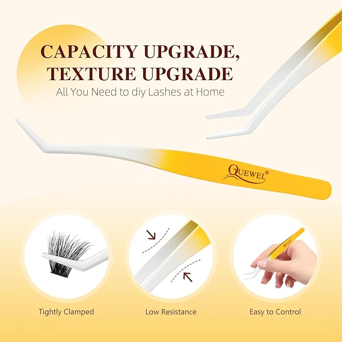 QUEWEL Lash Clusters Kit, Cluster Lashes Kit Includes 168 Pcs Lash Clusters with Large Capacity 16ml Bond and Seal, Lash Applicator Easy to Use for Beginners at Home (3D-MIX10-18 Kit)