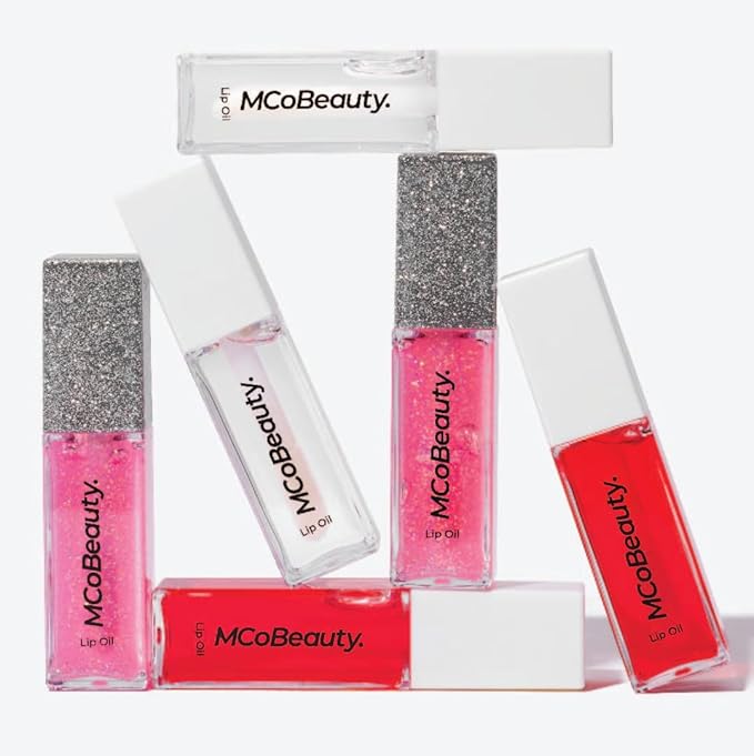 MCoBeauty - Lip Oil Hydrating Treatment - Sheer Violet - Moisturizing Jojoba Oil Lip Gloss - Juicy High-Shine Tinted Lip Glaze for Dry Lips with Doe-Foot Applicator - Cruelty Free Lip Care