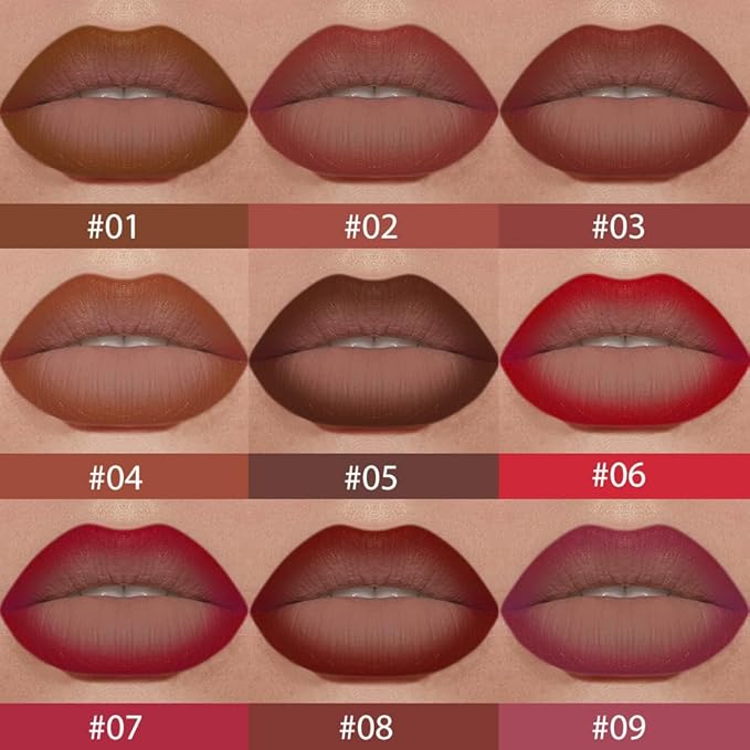 JUAAZIN 2Pcs Gradient Matte Lipstick Crayon Lip Liner pencil, Flawless Contour Gradual Ombre Effect lip Pencil, for Women Long Lasting Waterproof Smudge Proof Lipstick Pencil 01#+04#