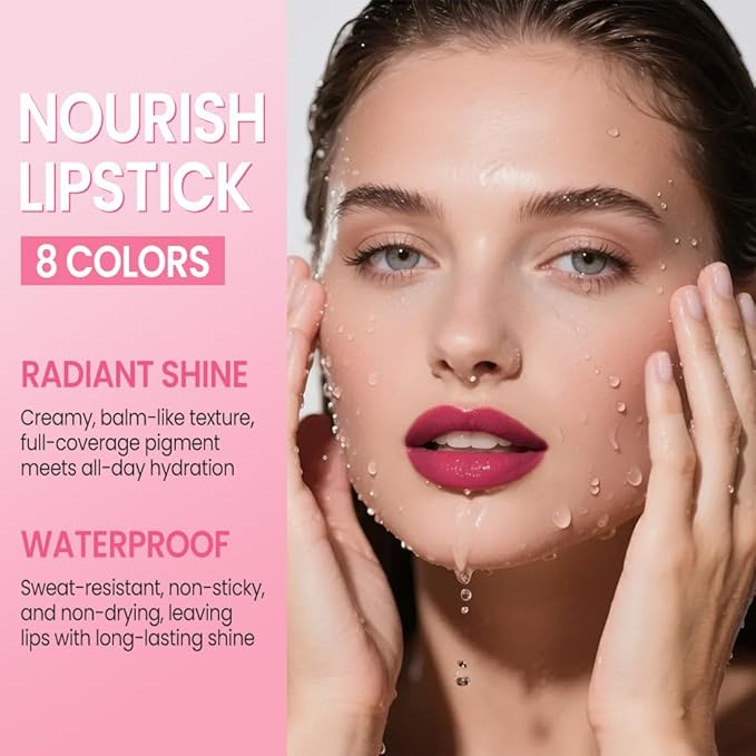 HHLTOH 2Pcs Honey Lipstick Tinted Lip Balm Set - Matte Tint Cream Lipsticks for All Skin Tones,Hydrating Lip Stain,Can be Buildable Nourishing Moisturizing Suitable for Women to Every Day Makeup 05&08
