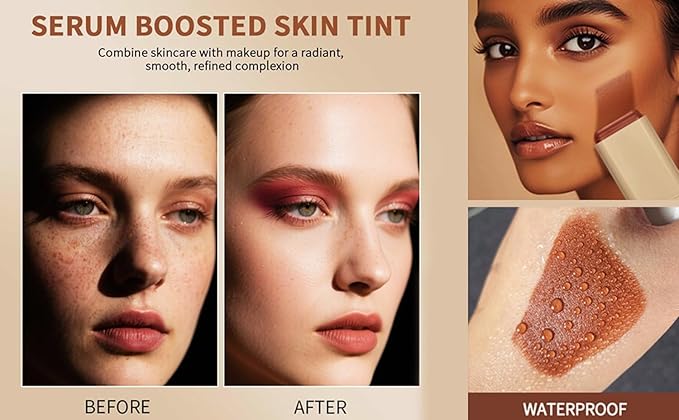 Mature Skin 2-in-1 Foundation Concealer Makeup Stick - Creamy Formula, Brightens Skin Tone, Natural Finish, Covers Acne Scars/Blemishes/Dark Circles, Waterproof Long-Lasting, 6 Shades Available (5#)