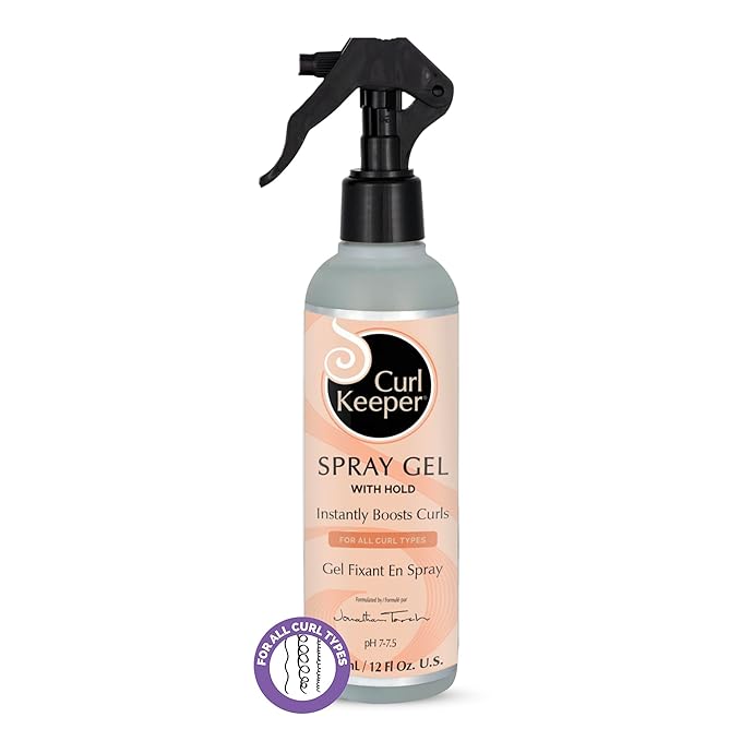Curl Keeper Hair Gel for Curls - Water-Based Styling Gel with Instant Hold and Boost for All Curl Types, 12 Fl Oz (For Women & Men)