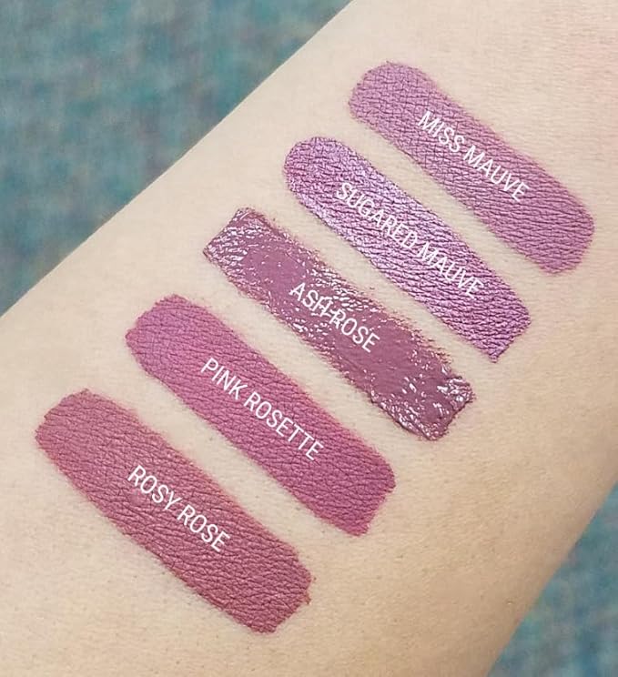 Aromi Mauve Matte Liquid Lipstick | Rosy Pink Lip Color with Blue Undertones, Vegan, Cruelty-free, Long-lasting Makeup, Waterproof, Handmade (Miss Mauve)