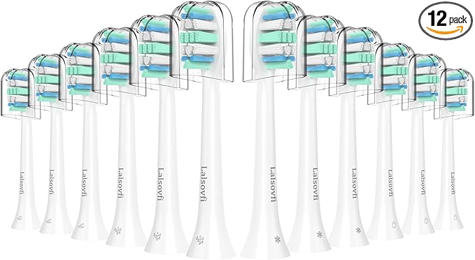 Toothbrush Replacement Heads Compatible with Philips Sonicare and More Click-on Handles 12 Pack