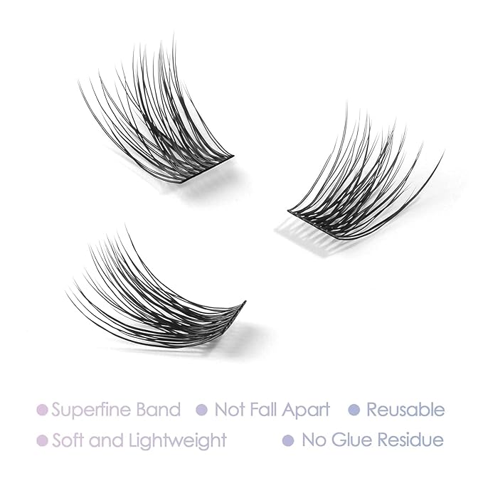 Lash Clusters, DIY Eyelash Extension, Reusable Volume Individual Lashes, Wispy Fluffy Artificial Natural Look for Cluster Lashes, C Curl Lashes Pack (Volume-10mm)