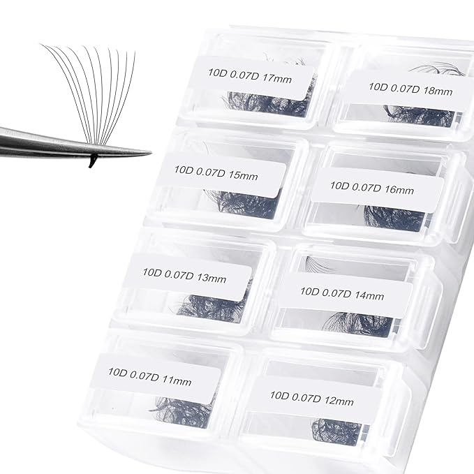 FADLASH 600 Premade Volume Fans Wispy Lash Extensions Natural Look Handmade Lashes Loose Fan Volume Eyelashes Thickness 0.07 D Curl Eyelash Extension Mix Length (10D-0.07D-11-18mm)