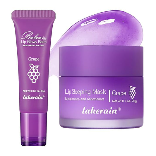 2Pcs Lip Glowy Balm and Lip (Grape)