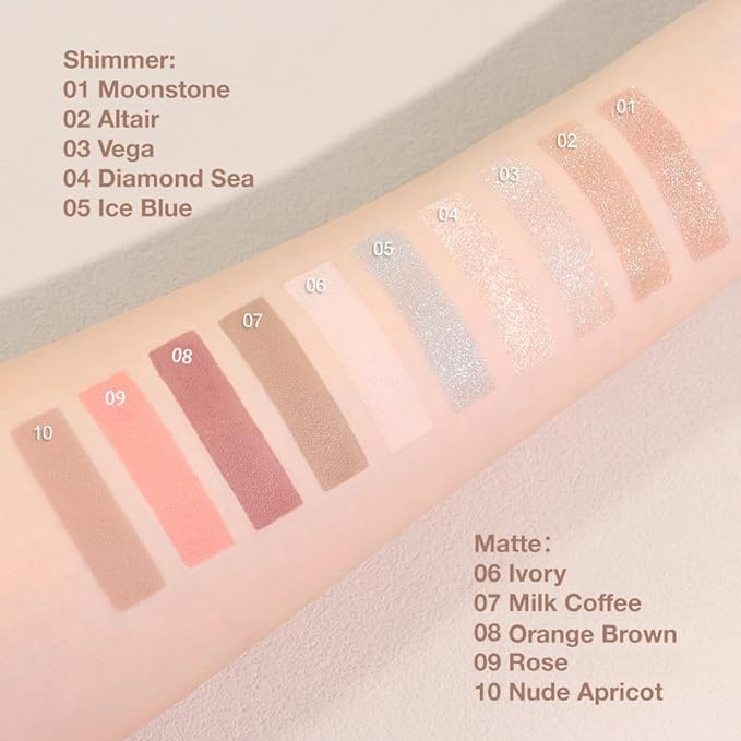 Single Cream Eyeshadow,Nude Apricot Matte Eye shadow Pallette,Waterproof&Long Lasting Mini Eyeshadow,Soft Matte Eye Makeup,Vegan & Cruelty-Free Eye shadow for Brown Blue Green Eyes #10