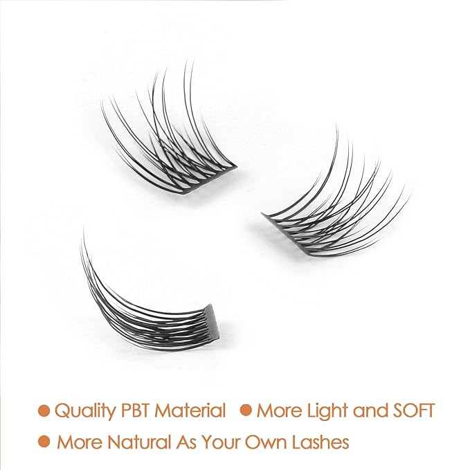Lash Clusters, DIY Eyelash Extension, Reusable Individual Lashes, Natural Wispy Individual Eyelash Clusters for Home Eyelash Extensions (Natural-10mm)
