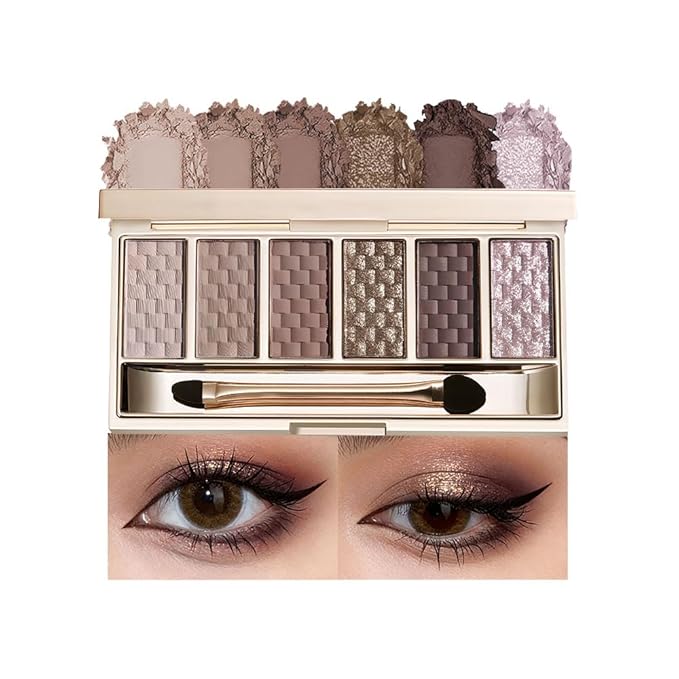 Cool Mauve Grey Eyeshadow Palette, 6 Matte & Shimmer Eye shadow – Taupe Grey, Dusty Mauve, Charcoal Plum & Silver Lilac Glitter, High Pigment, Long-Lasting Smokey Eye Makeup for Brown & Green Eyes 3