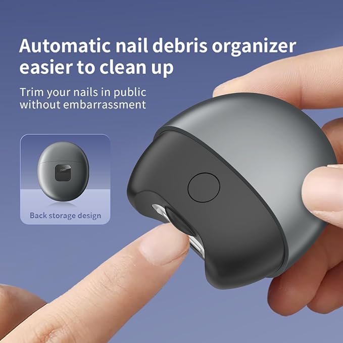 Electric Nail Clipper for Baby, Adults & Seniors - Safe USB Rechargeable Nail Trimmer with LED Light & Adjustable Speed - Gentle & Precise Nail Care Tool for All Ages