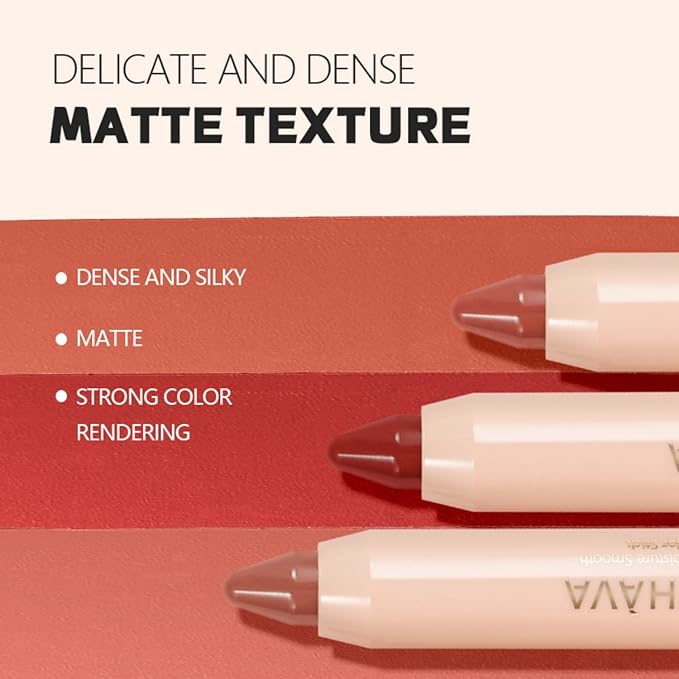 8 Colors High Pigmented Smooth Matte Lip Liner Pencil, Waterproof Velvet Lipstick Pen, Professional Lip Liner for Girls and Women (01)