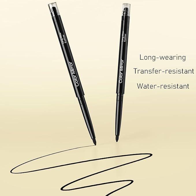 Smudge Proof Eyeliner, Waterproof Retractable Eye liner with Brush, Matte and Shimmer Eyeliner Pencil, Creamy Texture, Long lasting & Smooth(43 Gold Dust Shimmer)