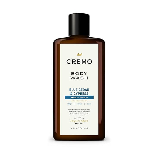 Cremo Body Wash Men, A Woodsy Scent with Notes of Lemon Peel, Cypress and Cedar, 16 Fl Oz