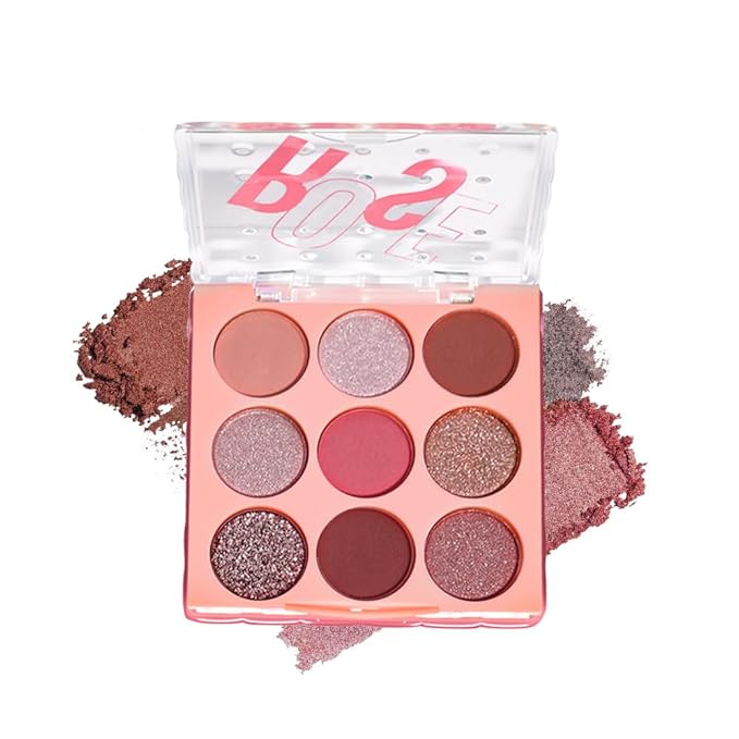 Mauve 9-Color Eyeshadow Palette – Waterproof, Long-Lasting, Matte & Shimmer – Rose, Plum & Mauve Tones for Soft, Blendable,Elegant Eye Makeup 02#
