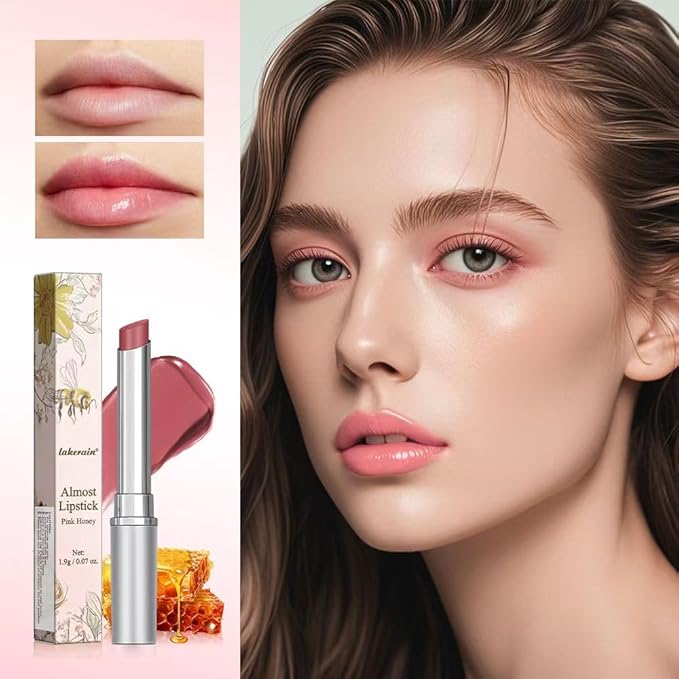 Honey Lipstick Balm - Long-lasting moisturizing lip color, natural and gentle nourishing lip balm, Pink cherry, Hydrating Lipgloss for All Skin Tones (Pink)