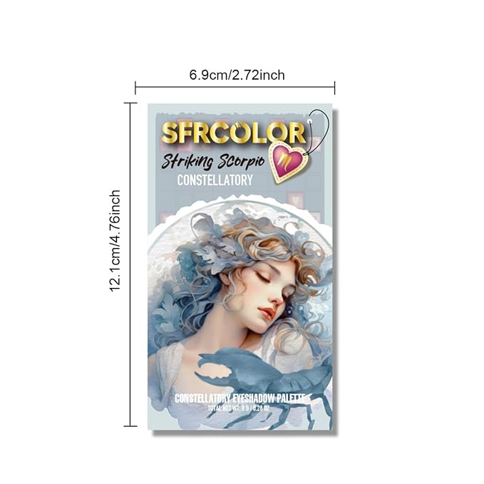 12-Color Zodiac Eyeshadow Palette, Matte Metallic Shimmer Pressed Pigments, Highly Pigmented Makeup Palette for Professional & Daily Eye Makeup (8289 Scorpio)