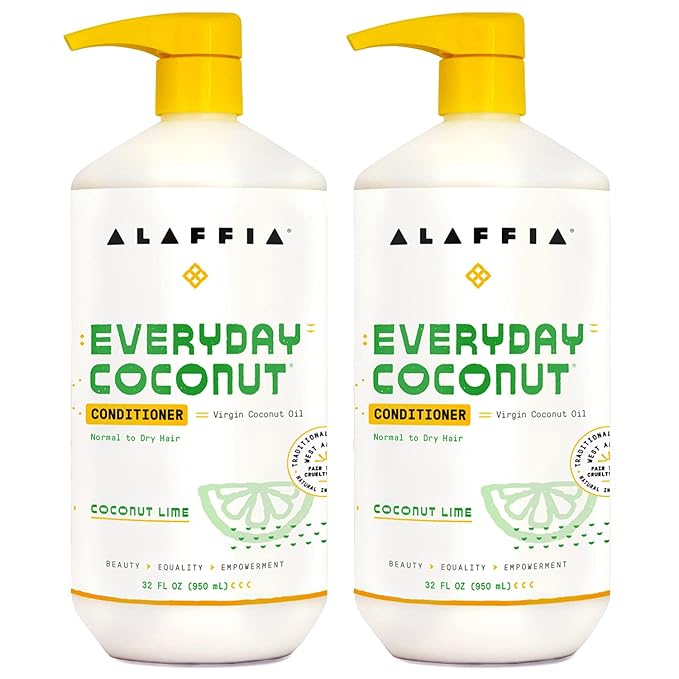 Alaffia EveryDay Coconut Conditioner, Coconut Lime 32 FZ (Pack of 2)
