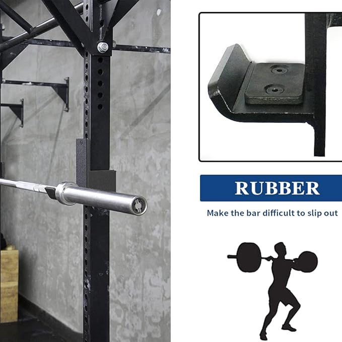 BESTHLS Power Rack Attachment Steel J Hooks 3x3 inches 5/8 inch 800lb (Pair)