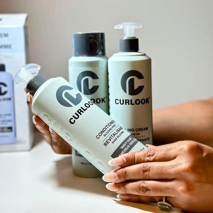 CURLOOK Wavy Hair Bundle | Shampoo, Conditioner & Leave-In Styling Cream Set | Sulfate-Free, Silicone-Free | Pack of 3-400ml (13.5 oz) Each Bottle | Made in Canada