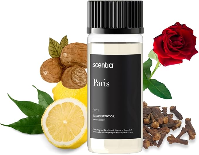 Scentia Essential Oil Blend Inspired by The Hotel Costes Paris Scent - 50 mL 1.69 fl oz - Fragrance Oil Blend of Rose, Clove & Sandalwood for Aromatherapy Diffuser & Humidifiers -Paris Muse