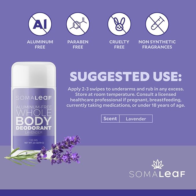 Full Body Deodorant Stick Features Naturally Sourced Ingredients, Aluminum-Free Deodorant Suitable for Both Men and Women | 72 Hours of Odor Defense, 2.5 oz