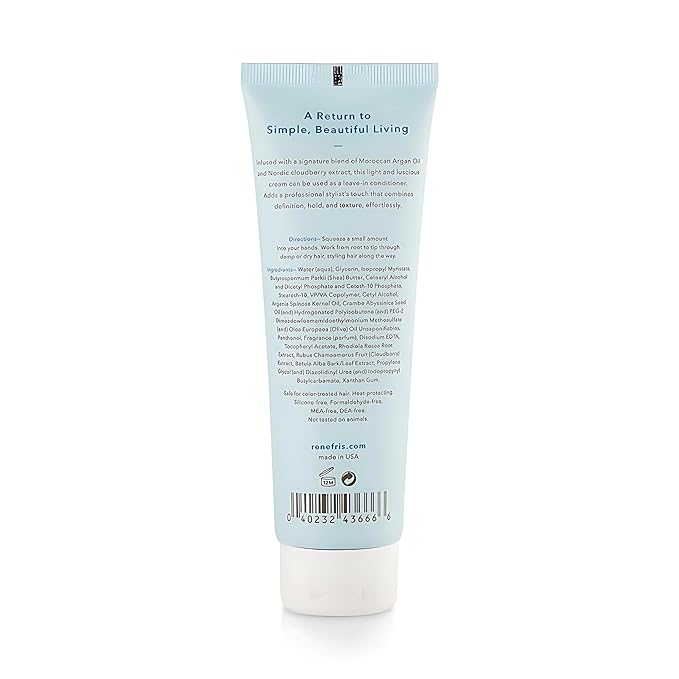 RENEFRIS Hair Styling Cream - Natural Anti-Frizz Smoothing Cream for Men, Women & Kids - Lightweight, Nourishing, Hold & Shine - Infused with Cloudberry, Panthenol & Rhodiola - 4.25 fl oz